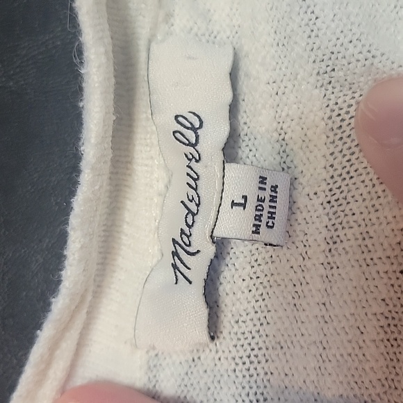Madewell Women's Graduate white cardigan size L preppy academia casual office - Picture 4 of 8